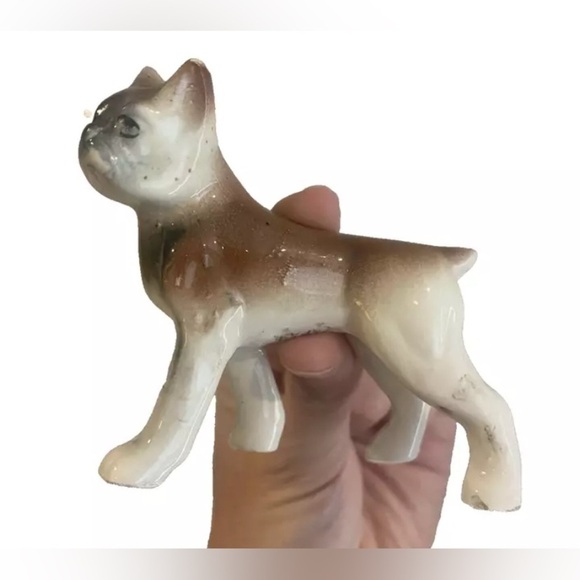 Vintage Japan STANDING BOXER DOG Porcelain Figurine - Picture 1 of 4